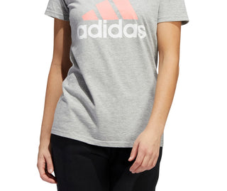 adidas Women's Badge Of Sport Logo Cotton T-Shirt Gray Size Small