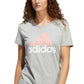 adidas Women's Badge Of Sport Logo Cotton T-Shirt Gray Size Large