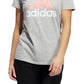 adidas Women's Badge Of Sport Logo Cotton T-Shirt Gray Size Large