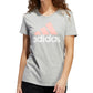 adidas Women's Badge Of Sport Logo Cotton T-Shirt Gray Size Medium