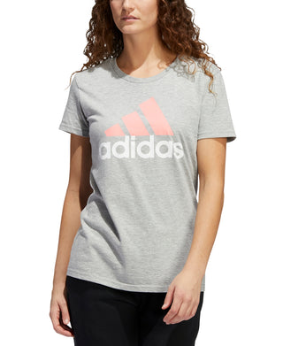 adidas Women's Badge Of Sport Logo Cotton T-Shirt Gray Size Medium