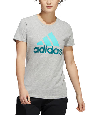 adidas Women's Badge Of Sport Logo Cotton T-Shirt Gray Size Small
