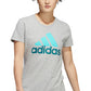 adidas Women's Badge Of Sport Logo Cotton T-Shirt Gray Size Small