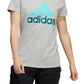 adidas Women's Badge Of Sport Logo Cotton T-Shirt Gray Size Small