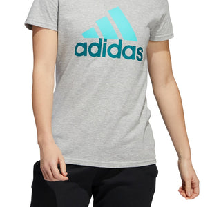 adidas Women's Badge Of Sport Logo Cotton T-Shirt Gray Size Small