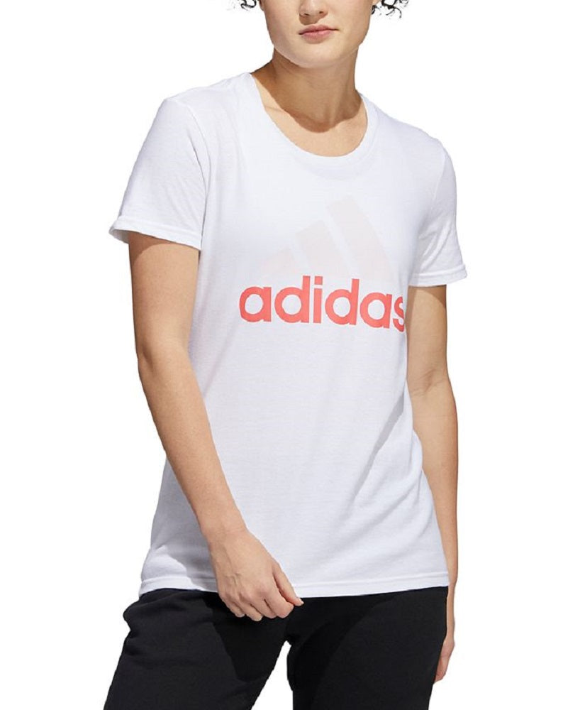 adidas Women's Badge Of Sport Logo Cotton T-Shirt White Size X-Large