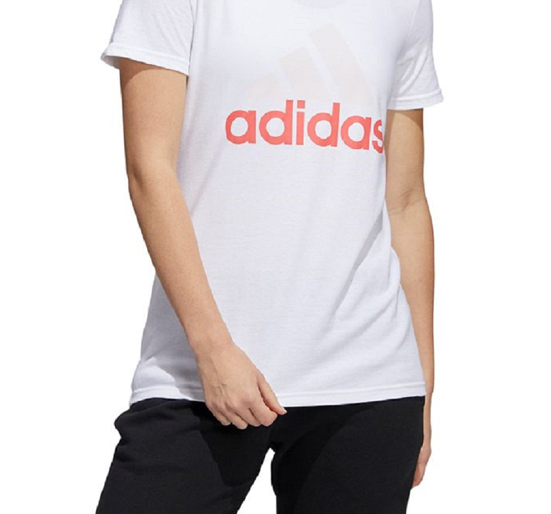 adidas Women's Badge Of Sport Logo Cotton T-Shirt White Size Small