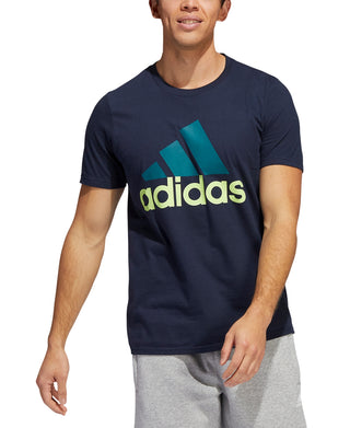 adidas Men's Badge Of Sport Logo T-Shirt Blue Size Medium