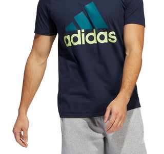 adidas Men's Badge Of Sport Logo T-Shirt Blue Size Medium