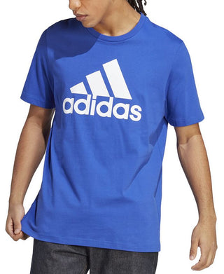 adidas Men's Badge Of Sport Logo T-Shirt Blue Size Large