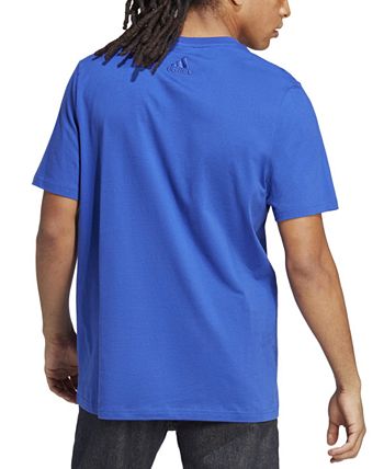 adidas Men's Badge Of Sport Logo T-Shirt Blue Size Large
