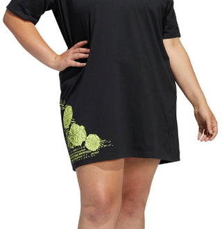 adidas Women's Botanical Graphic T-Shirt Dress Black Size 1X