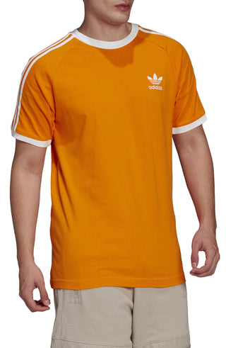 adidas Men's Adicolor 3-Stripes Cotton T-Shirt Orange Size X-Large