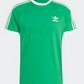 adidas Men's 3 Stripes Cotton T-Shirt Green Size Small