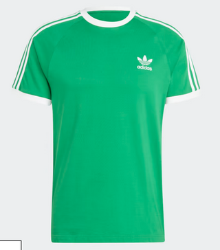 adidas Men's 3 Stripes Cotton T-Shirt Green Size Small