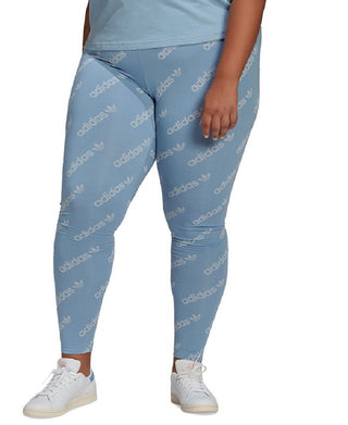 adidas Women's Printed Full Length Leggings Blue Size 2X