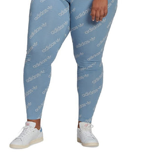 adidas Women's Printed Full Length Leggings Blue Size 2X