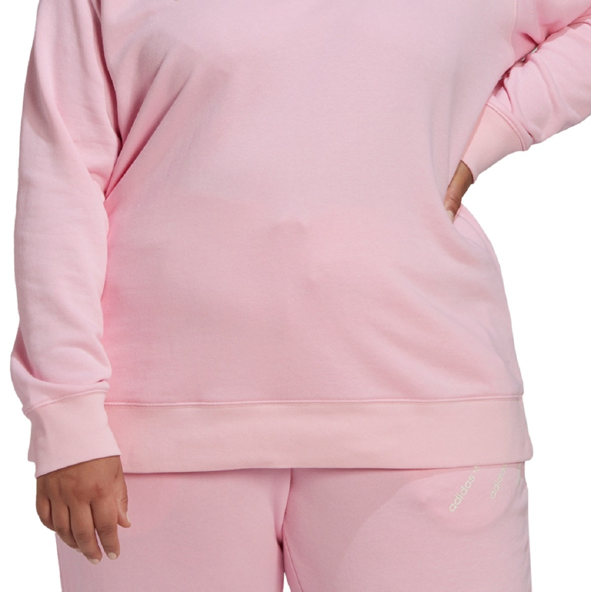 adidas Women's Crewneck French Terry Sweatshirt Pink Size 2X