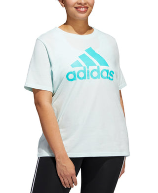 adidas Women's Cotton Logo T-Shirt Blue Size 4X