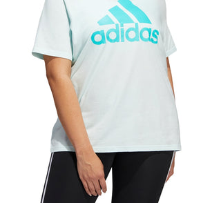 adidas Women's Cotton Logo T-Shirt Blue Size 4X