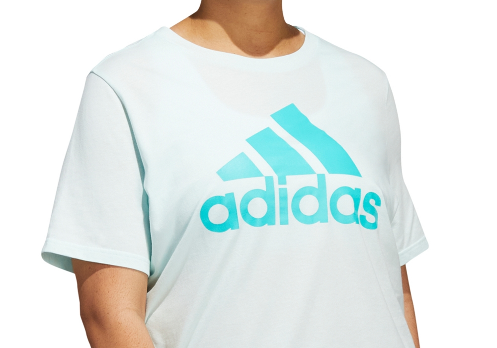 adidas Women's Plus Size Cotton Logo T-Shirt Color White