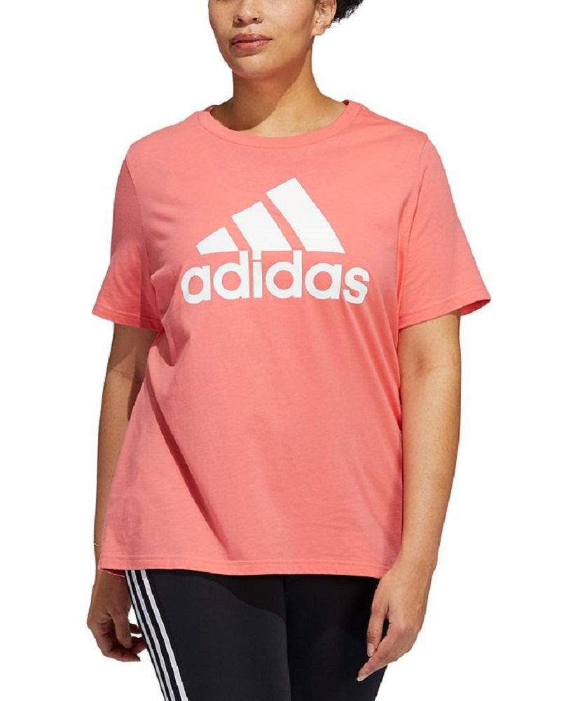 adidas Women's Cotton Logo T-Shirt Orange Size 2X