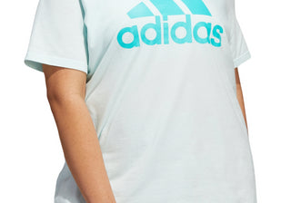 adidas Women's Plus Size Cotton Logo T-Shirt Color White