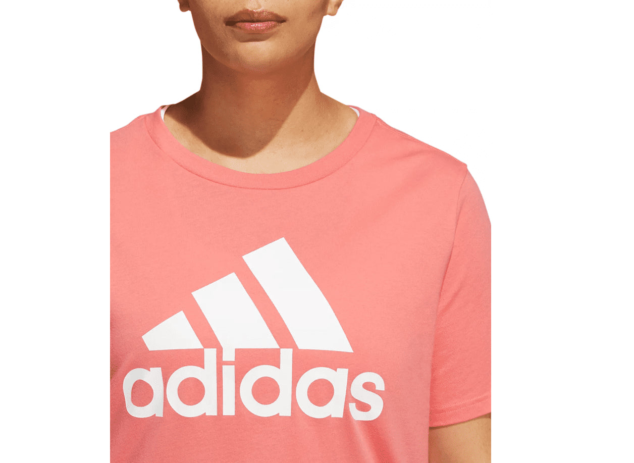 Adidas Women's Orange Cotton Logo T-Shirt Size 3X