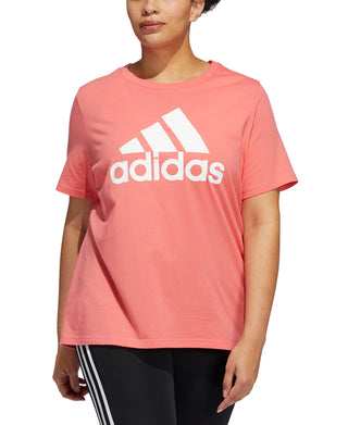 Adidas Women's Orange Cotton Logo T-Shirt Size 3X