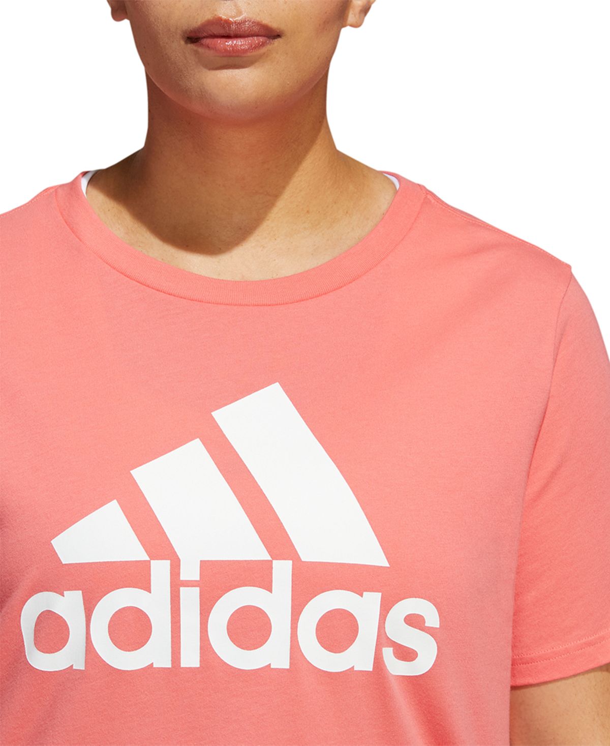 adidas Women's Cotton Logo T-Shirt Red Size 2X