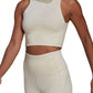 adidas Women's Hyperglam Recycled Blend Training Crop Top Beige Size Small