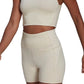 adidas Women's Hyperglam Recycled Blend Training Crop Top Beige Size Small