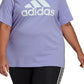 adidas Women's Floral Logo Graphic T-Shirt Purple Size 1X