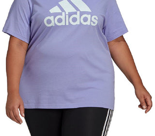 adidas Women's Floral Logo Graphic T-Shirt Purple Size 1X