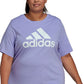 adidas Women's Floral Logo Graphic T-Shirt Purple Size 2X