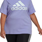 adidas Women's Floral Logo Graphic T-Shirt Purple Size 2X