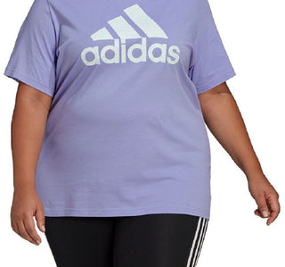 adidas Women's Floral Logo Graphic T-Shirt Purple Size 2X
