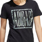adidas Women's Cotton Mossy Spellout T-Shirt Black Size Medium