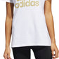 adidas Women's Metallic Cotton Logo T-Shirt White Size Medium