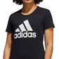 adidas Women's Metallic Cotton Logo T-Shirt Black Size Large