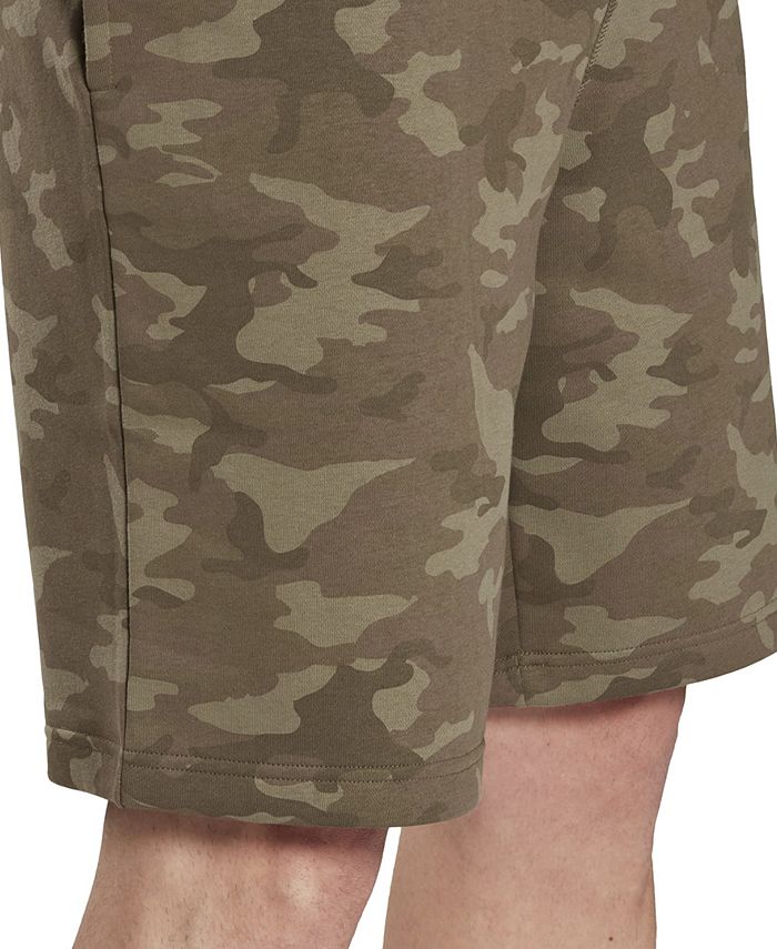 Reebok Men's Allover Camo Print Drawstring Shorts Green Size X-Large