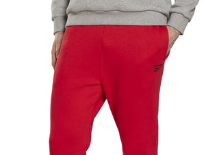 Reebok Men's Identity Classic Fleece Drawstring-Waist Logo Jogger Pants Red Size Large