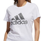 adidas Women's Cotton Animal Print Logo T-Shirt White Size Small