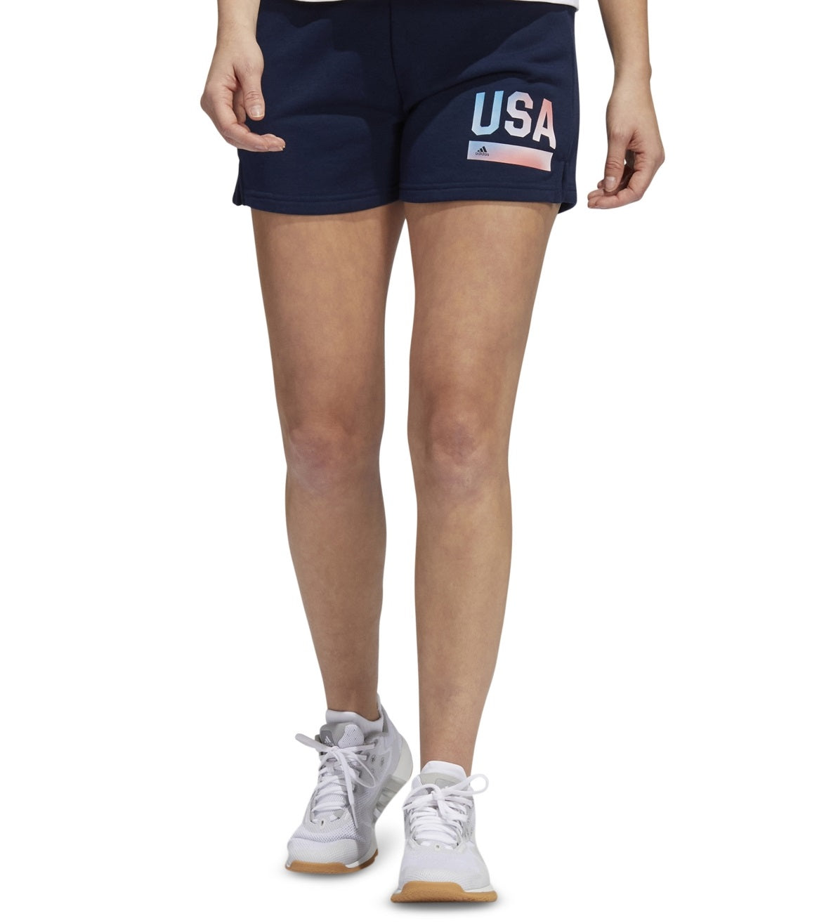 adidas Women's Americana Drawstring Shorts Blue Size Small