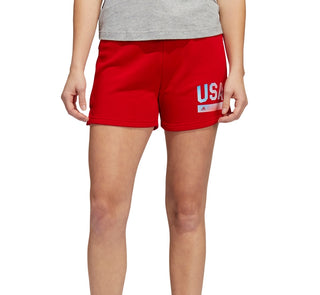 adidas Women's Americana Drawstring Shorts Red Size Large