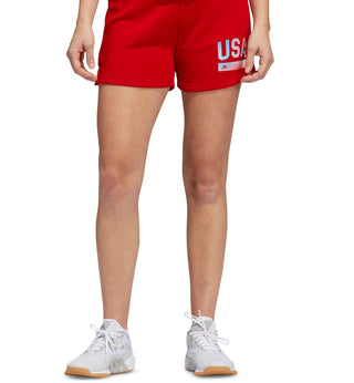adidas Women's Americana Drawstring Shorts Red Size Large