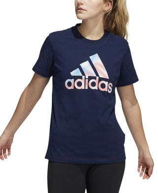 adidas Women's Americana Logo T-Shirt Blue Size X-Small