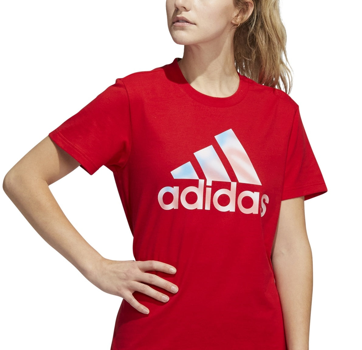 adidas Women's Americana Logo T-Shirt Red Size X-Small