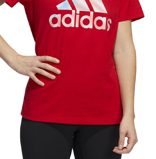 adidas Women's Americana Logo T-Shirt Red Size Large