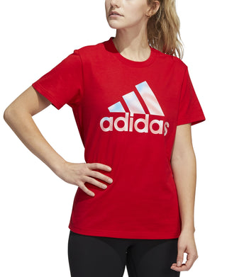 adidas Women's Americana Logo T-Shirt Red Size Medium